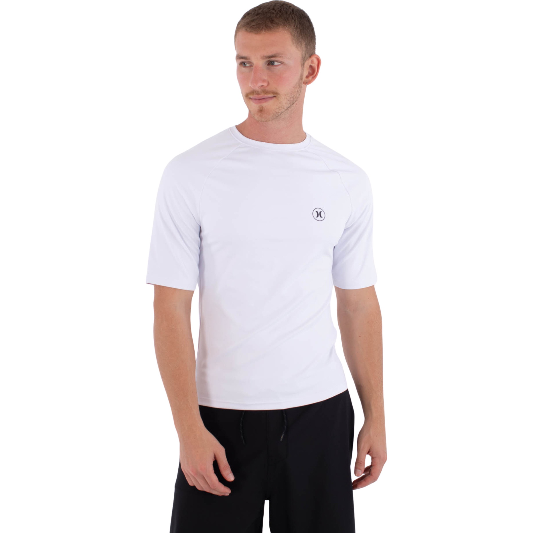 2026 Hurley Männer Slim Fit Icon Circle Kurzarm-Lycra-Weste MLEU00003 - White